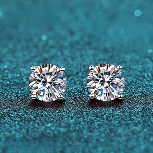 Boucles d'oreilles solitaires rondes à quatre griffes en or 14K 18K avec diamants de laboratoire 1ct 2ct 3ct pour hommes et femmes, vente en gros - Product Image 2