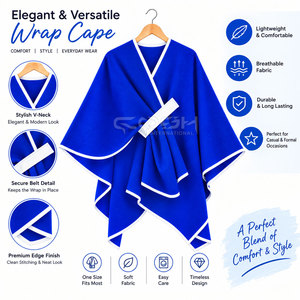 เสื้อคลุมคอวีสีน้ำเงิน Cosh International Sorority Sisterhood พร้อมขอบสีขาวและเข็มขัดรัด ใช้ได้ทุกฤดู สวมใส่สบายๆ - Product Image 6