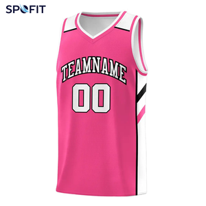 Camiseta de Baloncesto Sublimada Personalizada SPOFIT, Cuello en V, Sin Mangas, Malla 100% Poliéster, Nombre del Equipo y Número Impresos, Unisex para Adultos - Product Image 2