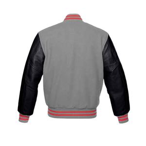 Chaqueta Versity personalizada Mangas de cuero Chenille Bordado Parche Logo Chaqueta de béisbol Contraste Chaqueta Versity - Product Image 2