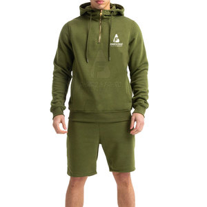 Conjunto de Sudadera con Capucha y Pantalones Cortos para Hombre, Ligero, Transpirable, de Manga Larga, Estilo Casual para Invierno - Product Image 1