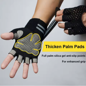 Workout <b>Gloves</b> with Wrist Wrap Support Fingerless <b>Weight</b> Lifting <b>Gloves</b> Anti Slip Padded Palm Gym <b>Training</b> & Powerlifting <b>Gloves</b> - Product Image 2