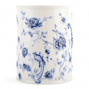 Modern Pink Floral Design Ceramic Waste <b>Bin</b> Perfect for Bedroom Bathroom Dressing Area and Hotel Rooms From India - Product Image 3