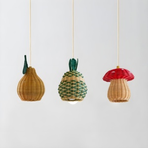 โคมไฟหวายหลากสีสำหรับห้องเด็กรูปทรงผลไม้โคมไฟเพดาน - Product Image 3