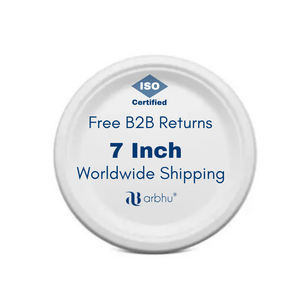 Assiette en fibre de canne à sucre à l'aspect poli, compostable, biodégradable, jetable, écologique, vaisselle en pulpe naturelle - Product Image 1