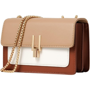 Bolso bandolera con bloques de color para mujer, bolso de hombro moderno, bolso elegante con correa ajustable para compras diarias, viajes - Product Image 5