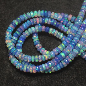 Perles d'Opale Fumée Naturelle Précieuse 4-6mm Forme Rondelle Couleur Violette Multi-Feu Éthiopienne Welo 16 Pouces de Longueur HASNAIN GEMS - Product Image 6