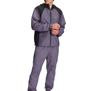 High Quality <b>Men's</b> <b>Summer</b> Hooded Printed Solid Windbreaker Jogging Track Suit Sets Breathable Waterproof 100% Cotton Quick Dry - Product Image 1