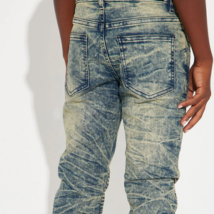 Pantalon en jean stretch pour garçons, style streetwear décontracté, avec poches latérales et fermeture boutonnée, design élégant, prix abordable 2026 - Product Image 6