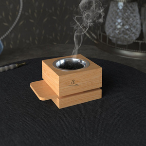 Brûleur à Bakhoor en Bois Créatif, Support d'Encens Oud Arabe Moderne Superposé avec Coupe Métallique Amovible, Vente en Gros pour Utilisation d'Encens - Product Image 4