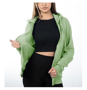 Sudadera con Capucha para Mujer, Diseño Nuevo, 100% Algodón, Manga Larga, Cuello Redondo, Hombros Caídos, Color Sólido, Cómoda, Casual, con Cierre, al Mejor Precio - Product Image 3