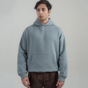 เสื้อฮู้ดดี้ผ้าฟลีซคอตตอน 100% หนัก 300-500 กรัมต่อตารางเมตร ทรงปกติสำหรับผู้ชาย ซิปหน้า เป็นมิตรต่อสิ่งแวดล้อม ไหล่ตก สั่งทำได้ - Product Image 1