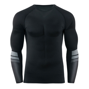Camiseta de compresión para gimnasio y entrenamiento, de poliéster y spandex de primera calidad, para hombre. - Product Image 1