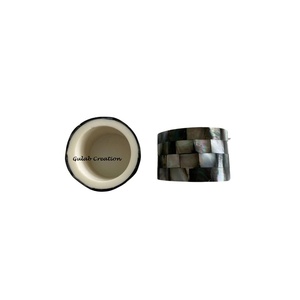 Juego de Servilleteros de Nácar Negro, Decoración de Mesa Ecológica con Incrustaciones de Concha, para Cenas Elegantes - Product Image 3