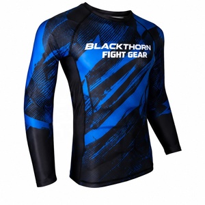 Camiseta Rashguard de Manga Larga para Hombre, Elástica en 4 Direcciones, para MMA y BJJ, OEM, Satinada, Transpirable, Antibacteriana, UPF50+, de Secado Rápido - Product Image 6
