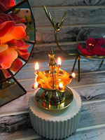 Lampe Diya suspendue en laiton pur pour Puja, Diwali et mariage |   Lampe à huile traditionnelle Panchmukhi, antirouille, réglable, décoration d'intérieur, cadeau