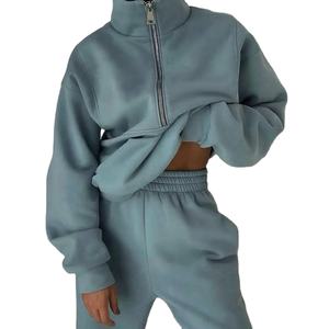 Conjunto Deportivo de Invierno para Hombre, Dos Piezas, 100% Algodón, Sudadera con Capucha y Pantalones Cálidos, Ropa Deportiva para Correr - Product Image 1