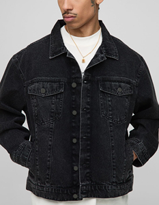 Veste en jean longue slim pour homme, grande taille, vintage, tendance, décontractée, hiver, 100% coton, respirante, imperméable, anti-UV - Product Image 5