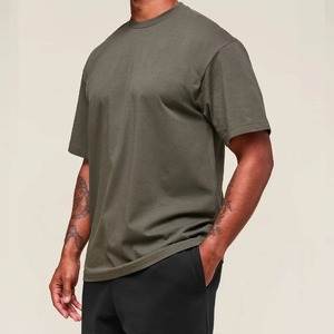 Wholesale 2026 High Quality Men's 100% Cotton T-Shirts Custom <b>Logo</b> Printed on Chest 250gsm Knitted Fabric - Product Image 3