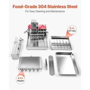 Máquina Comercial Automática para Hacer Donas de Acero Inoxidable, Equipo para 6 Filas de Donas, Alta Potencia Eléctrica, 360 Piezas/hora - Product Image 5