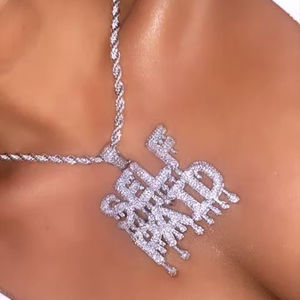 Miami Cuban link chain <b>necklace</b> in <b>sterling</b> <b>silver</b> with iced moissanite watch detailing white gold plated finish for hip hop - Product Image 2