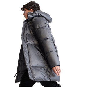 Custom Design <b>Men's</b> Winter <b>Longline</b> <b>Puffer</b> <b>Coat</b> Hooded Thick Insulated Jacket Warm Wind Resistant Casual Outdoor Wear - Product Image 4