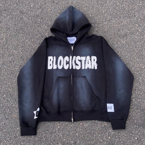 Streetwear Hoodie Applique Embroidery Patch Vintage Acid Wash <b>Sun</b> Fade Distressed Hoodie Boxy Cropped Oversized Hoodies for Men - Product Image 6