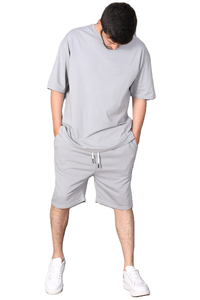 Conjunto Casual de Verano para Hombre, 2 Piezas, Pantalones Cortos con Cintura Elástica y Camiseta, 100% Algodón, Transpirable, de Secado Rápido, Alta Calidad, Servicio OEM - Product Image 4