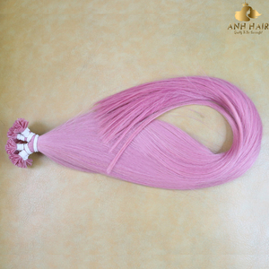 Extensiones de Cabello Rosa I-Tip, Lisas, Doble Trama, Cabello Humano Virgen Vietnamita, con Queratina Pre-Adherida - Product Image 1