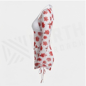 Ensemble tankini 2 pièces à imprimé floral pour femme avec col halter croisé et détail à nouer sur le côté - Product Image 3