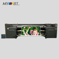 MYJET 10 pies 3,2 M Uv Hybrid Inkjet Impresora de gran formato Roll to Roll UV Impresora en papel tapiz de cuero Impresora de lona 3200