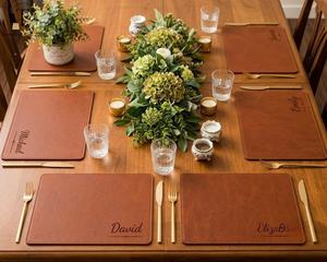 Napperons en cuir véritable sur mesure, imperméables et lavables, pour restaurants haut de gamme LPM-0008 - Product Image 2