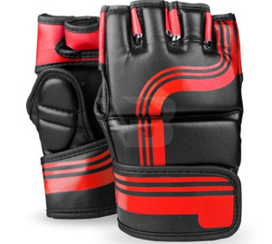 Gants de MMA en cuir sur mesure de haute qualité pour le karaté, les arts martiaux, la boxe, le Muay Thai, l'entraînement au kick, avec logo personnalisé, demi-doigts - Product Image 5