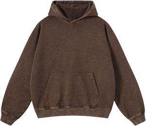 Sweat à capuche en coton pur 450 GSM épais, tendance, pour homme, coupe oversize, délavé à l'acide, commandes en gros à prix compétitif 2026 - Product Image 1