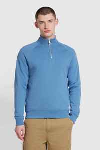 Sweat-shirt tricoté bleu pour homme, col montant, coupe droite, décontracté, pour l'automne, avec logo X Premium OEM ODM - Product Image 4
