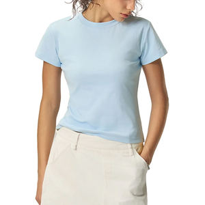 Camiseta Deportiva Ajustada para Mujer, Personalizable al por Mayor, con Diseño Liso y Spandex Suave, para Primavera, Gimnasio y Fitness - Product Image 2