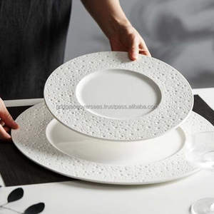 Juego de Platos de Porcelana Ecológica de 10.5 Pulgadas, Estilo Americano, Diseño Personalizado, Apto para Lavavajillas, para Bodas y Cocina - Product Image 5