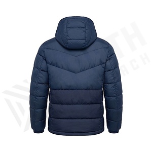 Hooded Quilted Waterproof <b>Bubble</b> Jacket Black Full Sleeve Winter Windproof Cotton Shell Knitted Fabric Polyester Filling Stand - Product Image 2