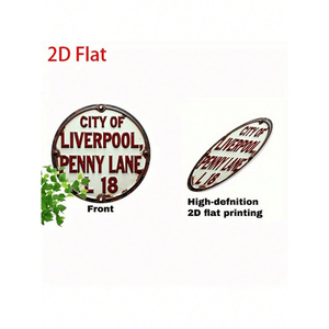 Decorazione da Parete in Metallo Rotonda Vintage con Design Penny Lane per Arredamento Casa - Product Image 6