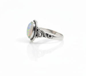 Bague de mariage classique pour femme Tanya Gems and Jewellery TG1044R en argent sterling 925 avec pierre ovale naturelle et sertissage clos - Product Image 2