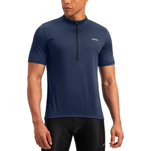 Men's Cycling Jersey Moisture Wicking Short Sleeve UPF <b>Half</b> Zip Bike Road Riding Biking <b>Shirts</b> for Men Zipper Pockets - Product Image 1