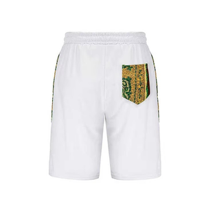 Men's Customizable White Casual T-Shirt <b>Set</b> with Solid Fleece Breathable Polyester/Cotton Summer <b>Knitted</b> Shorts and Top - Product Image 6