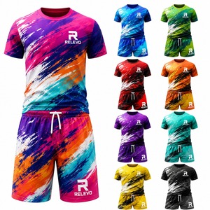 Ensemble de jogging unisexe Relevo pour homme, t-shirt et short, à capuche, séchage rapide, tricoté, pour l'été, avec détection par aiguille - Product Image 6