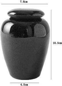 โกศบรรจุอัฐิขนาดเล็ก สีดำ ทำจากอะลูมิเนียม รูปทรงรี ผิวเคลือบเงาสะท้อนแสง โกศอะลูมิเนียมขนาดเล็กสำหรับเก็บอัฐิ - Product Image 4