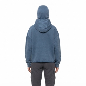 Women's <b>Blue</b> <b>Balaclava</b> Hoodie Oversized Pullover Sweatshirt Fleece Streetwear Face Cover Hood - Product Image 2