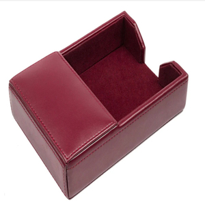 Porte-mémos en cuir verni bordeaux, porte-mémos de forme rectangulaire, organisateur de bureau - Product Image 1