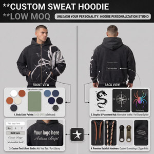 100% Cotton Unisex Fashion Oversized Drop Shoulder Hoodie & Pullover Styles Bulk Blank <b>Hoodies</b> Perfect for Printing Embossing - Product Image 3