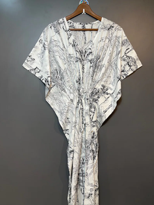 Robe Kaftan sans manches en coton à imprimé tropical numérique pour femme, idéale pour l'été et la plage – Îles d'Asie-Pacifique - Product Image 4