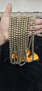 Collier Mala en hématite dorée naturelle fait main, perles rondes, 108 perles pour la méditation spirituelle, vente en gros - Product Image 5