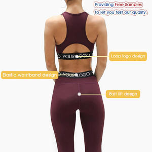 Leggings de Cintura Alta Color Granate para Mujer, de Secado Rápido, Sin Costuras, Cuatro Agujas, Seis Hilos, Logotipo Personalizado, Pantalones de Yoga de Longitud Completa - Product Image 3